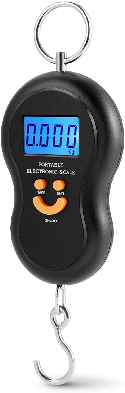 Flexzion Digital Fish Scale & Luggage Weight Scale with Hook, 110 lb/50 kg