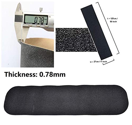 ZUEXT 10.6" x 49.2" Black Skateboard Grip Tape Sheet (125x27cm)
