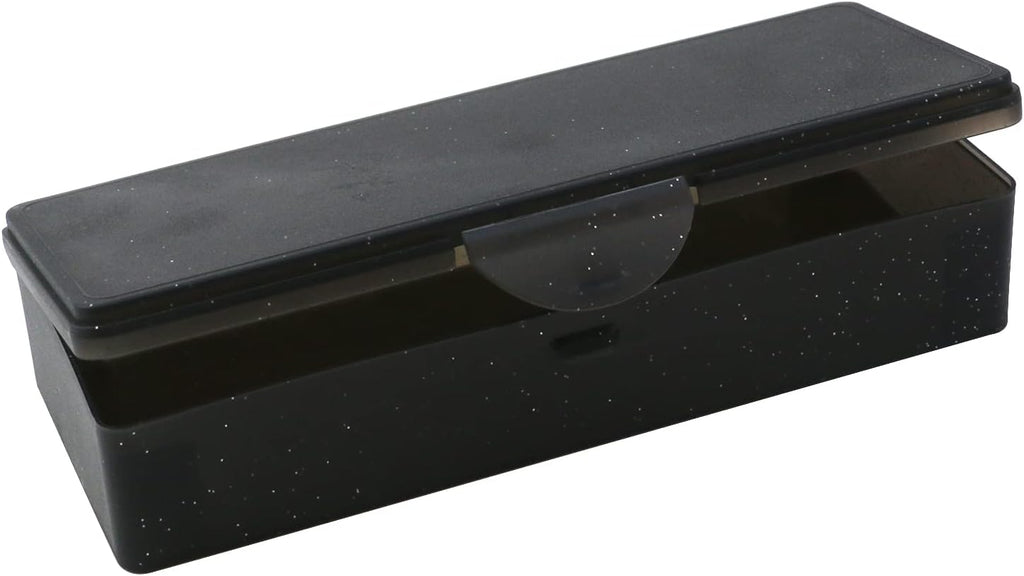 2PCS Large Capacity Pencil Box Plastic Pencil Case (Frosted Black)