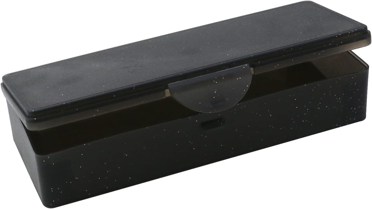 2PCS Large Capacity Pencil Box Plastic Pencil Case (Frosted Black)