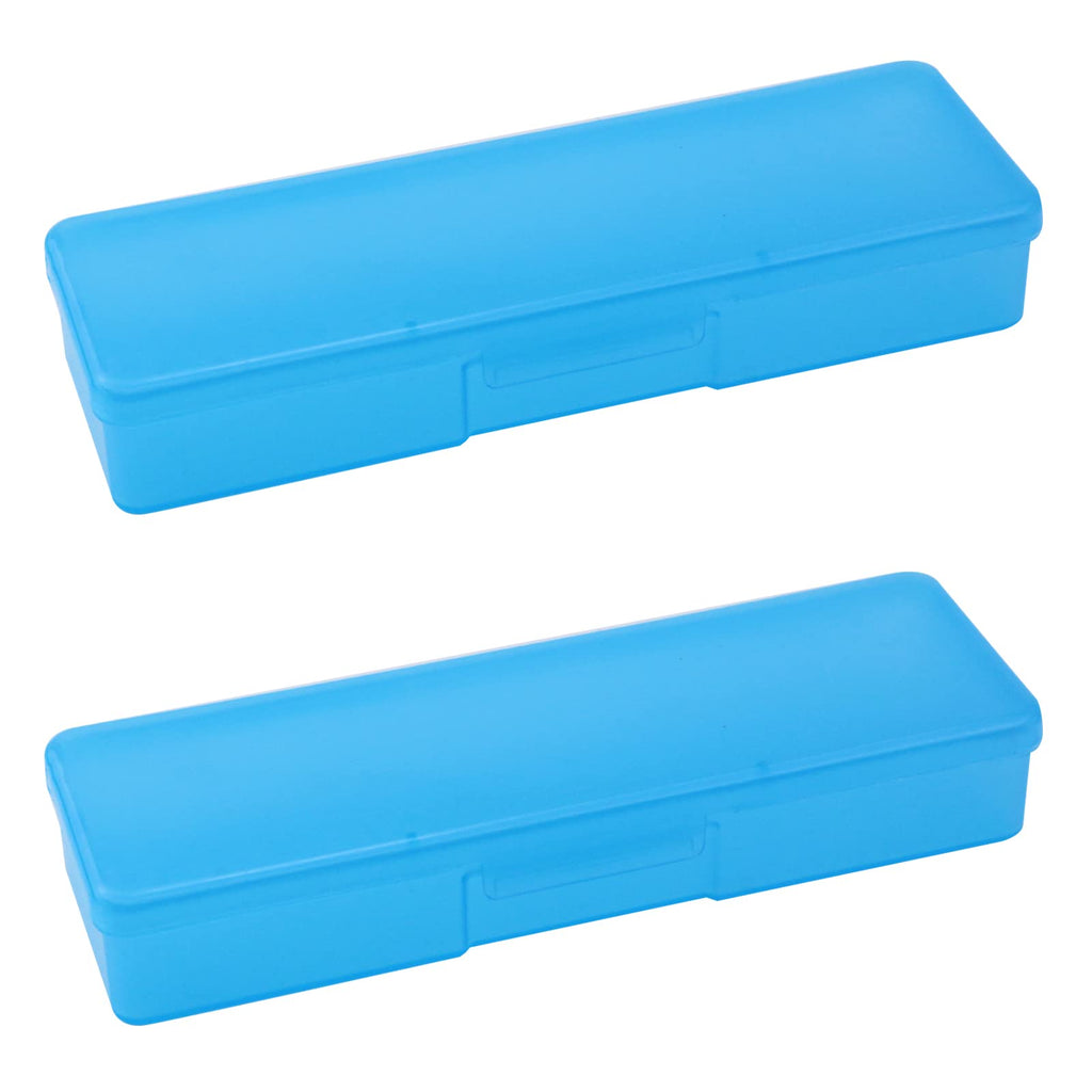 2PCS Large Capacity Pencil Box Plastic Pencil Case (Frosted Black)