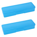 2PCS Large Capacity Pencil Box Plastic Pencil Case (Frosted Black)