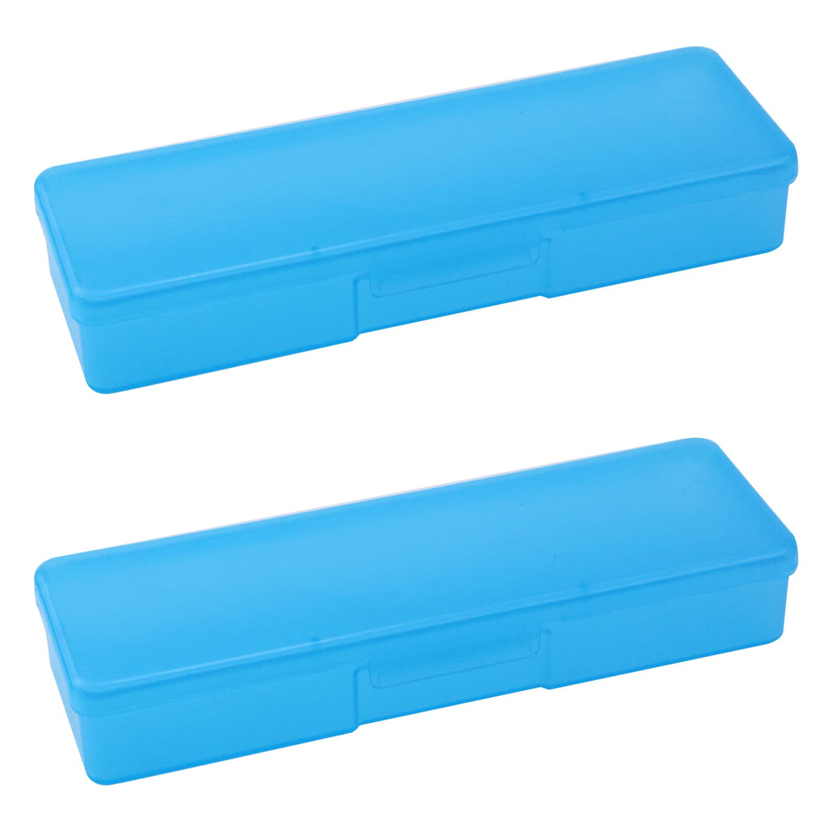 2PCS Large Capacity Pencil Box Plastic Pencil Case (Frosted Black)
