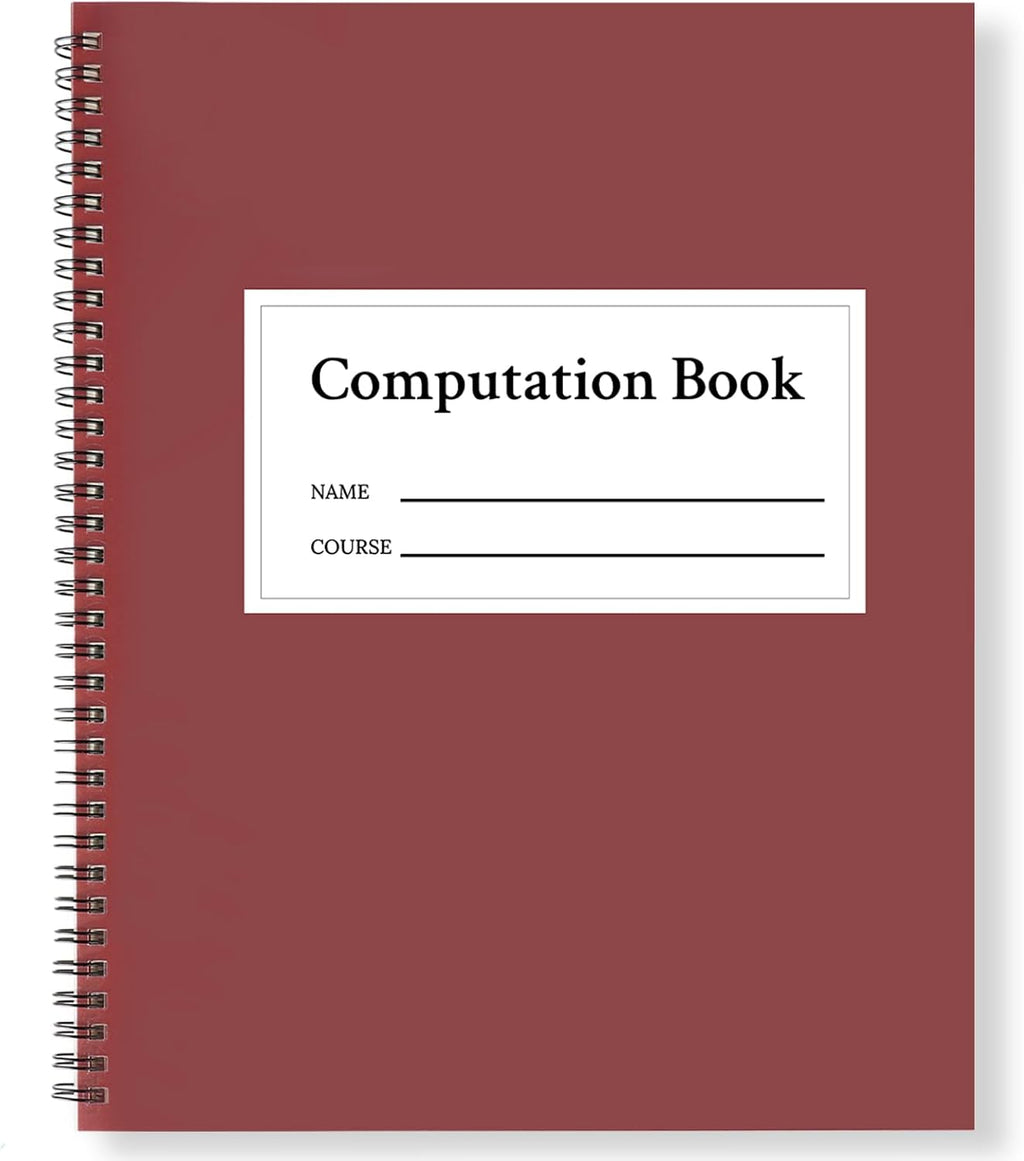Computation Notebook Spiral 9 1/4" x 11 3/4" National Graph Paper 4 X 4 Quad Math