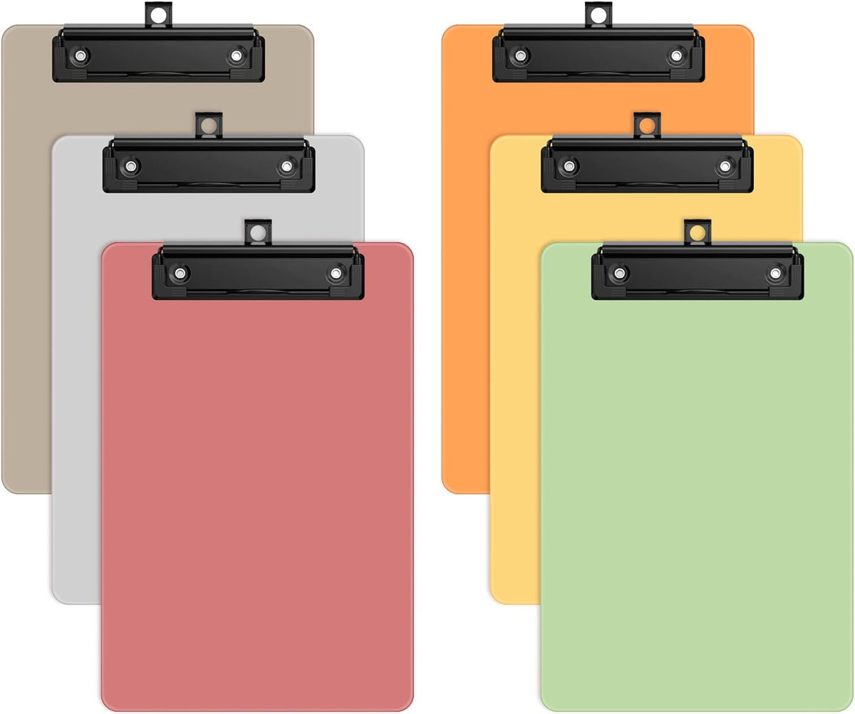 6 Pack Colorful Small Clipboard, A5 Mini Clip Board