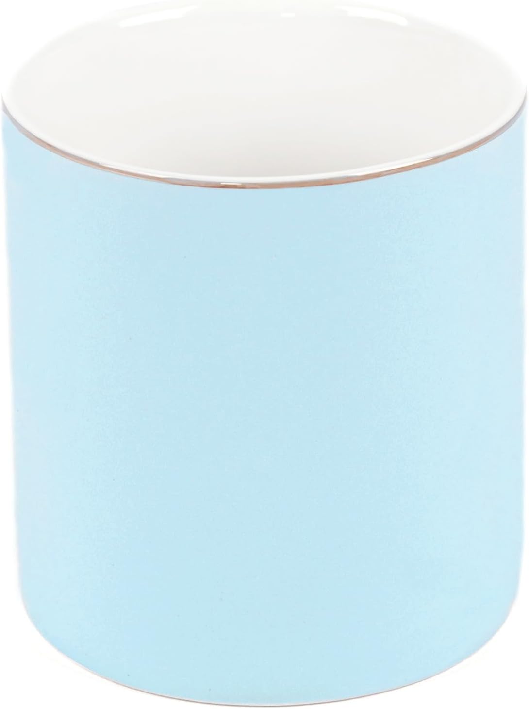 HANKOR Ceramic Pencil Holder for Desk - Cute Gold Trim Pen Aesthetic Makeup Brush Cup