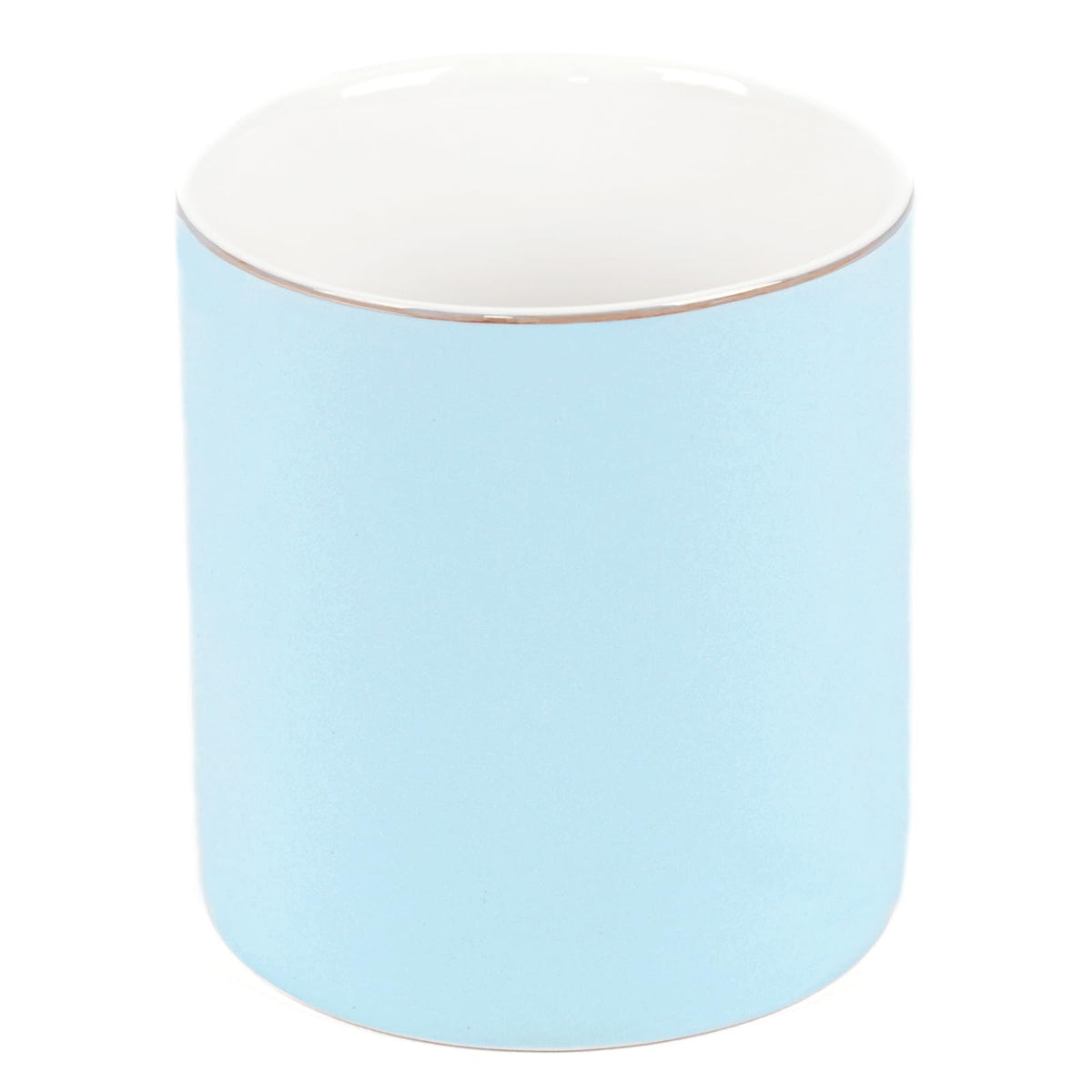 HANKOR Ceramic Pencil Holder for Desk - Cute Gold Trim Pen Aesthetic Makeup Brush Cup