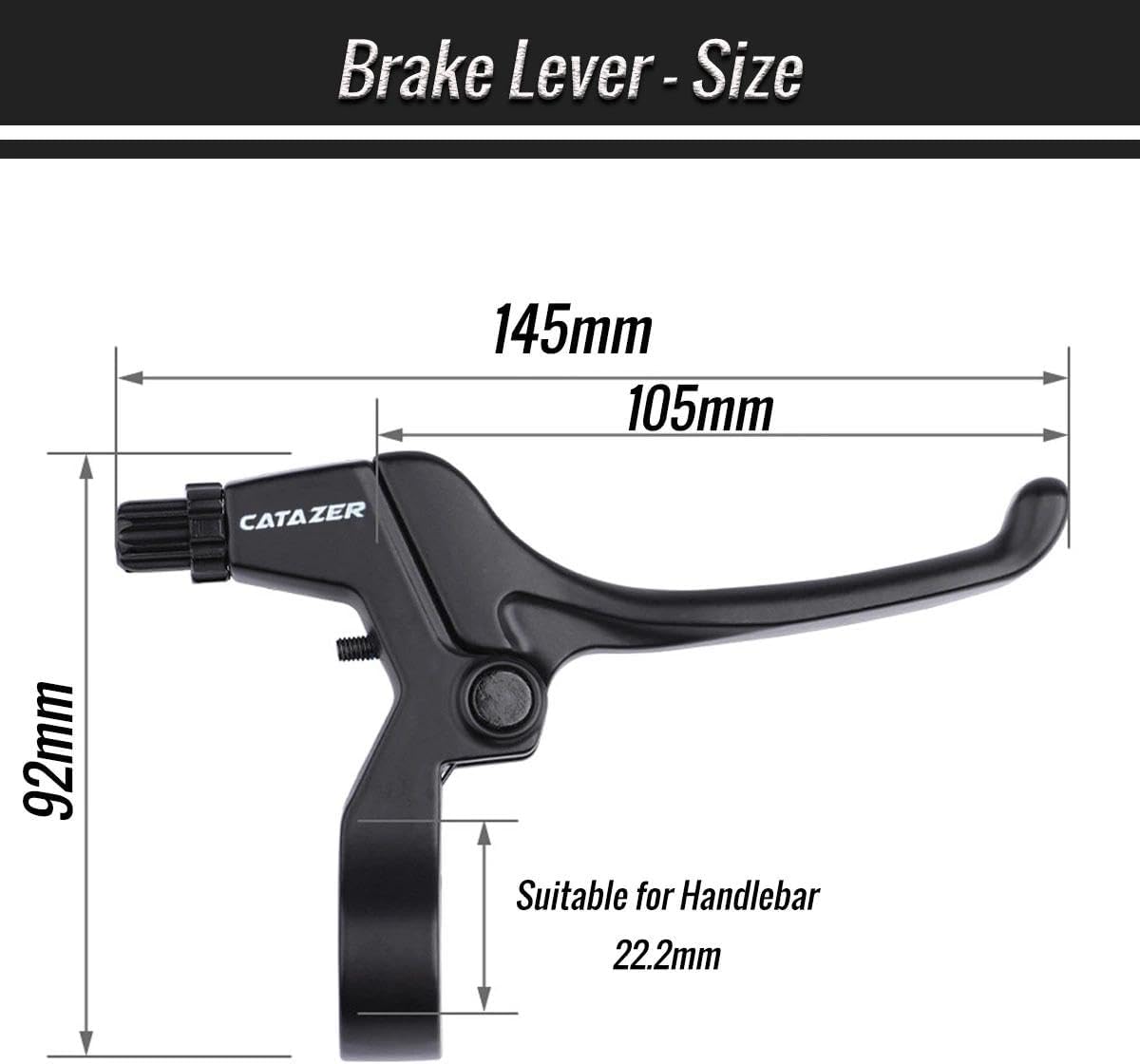 4-Fingers Bicycle Brake Levers for 22.2mm Handlebars, 1 Pair