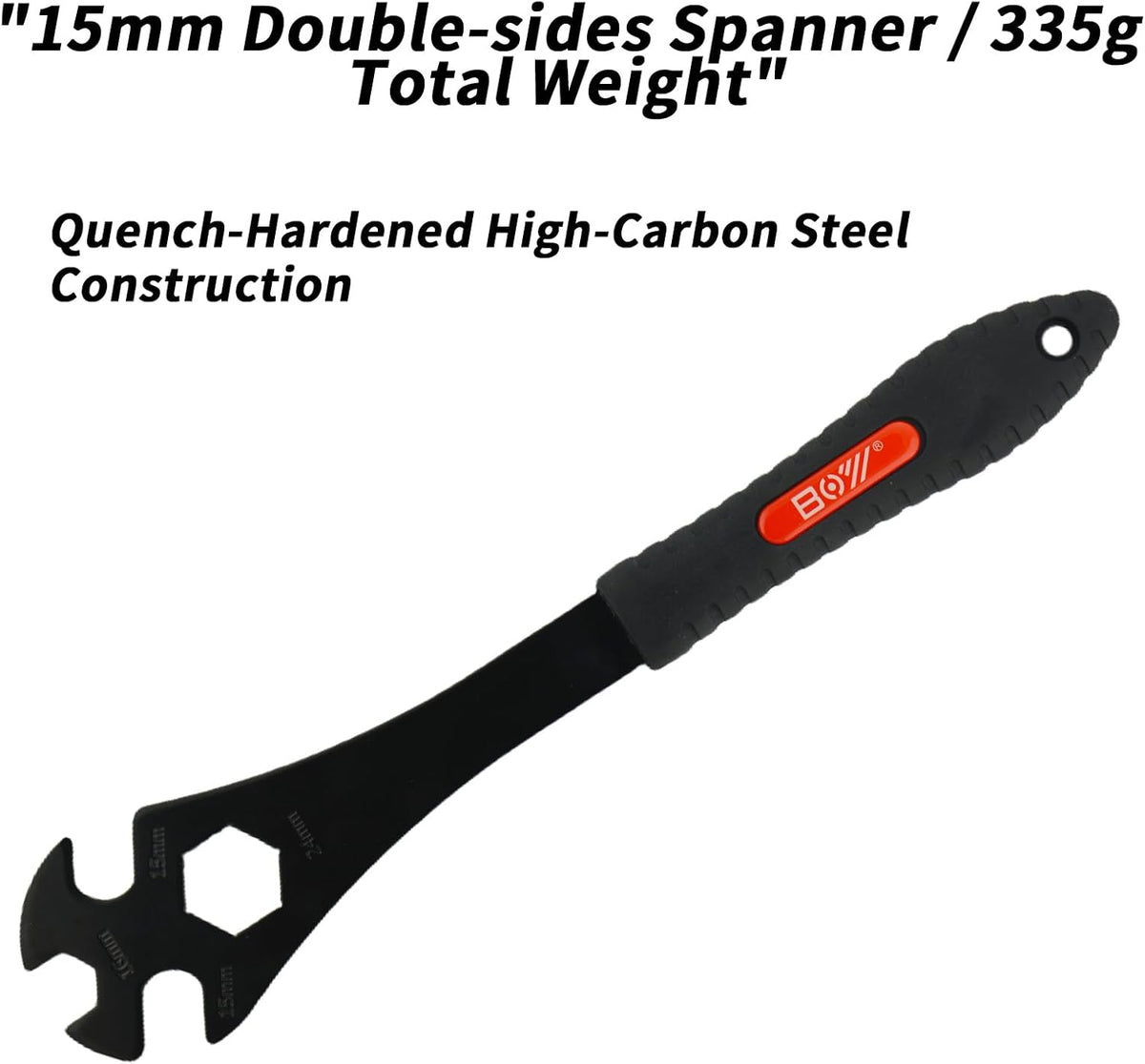 Bike Pedal Wrench 15/16/24mm Fits Crank Pullers Extra-Long Handle Steel