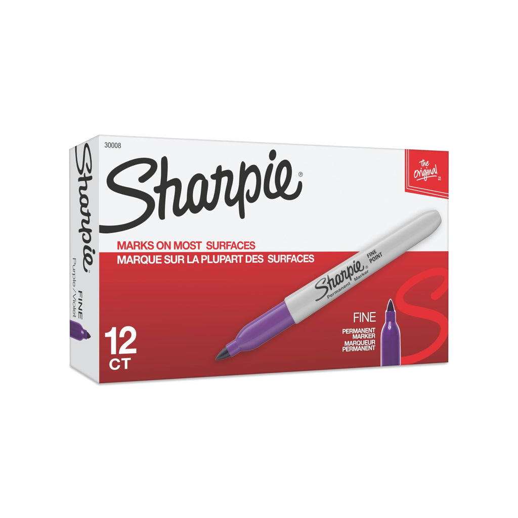 Sharpie Permanent Markers, Fine Point, Purple, 12 Count - Arts & Crafts, Office Supplies