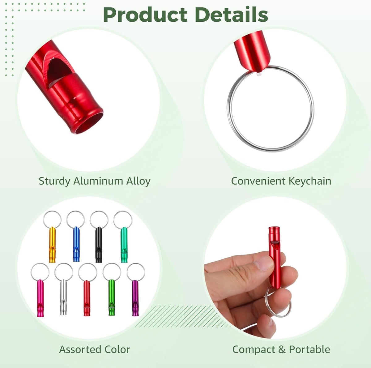 100 PCS Emergency Whistles with Keychain
