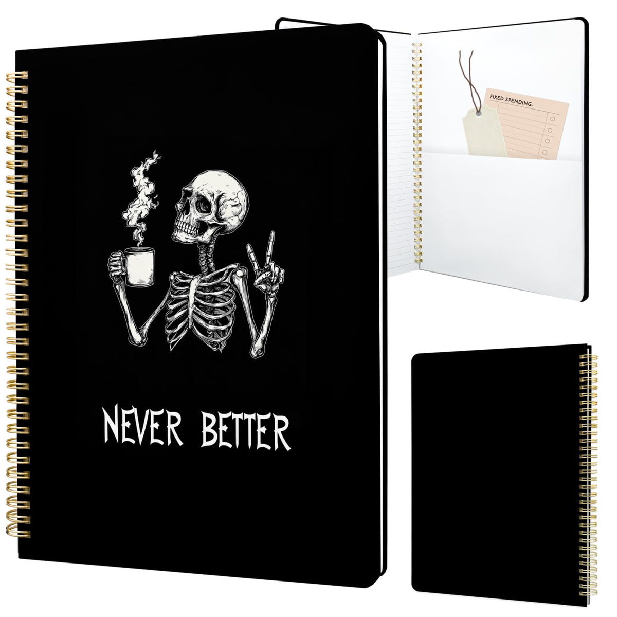 Cute Spiral Notebook 8.5 x 11 Graph Paper Journal A4, Plant Flower