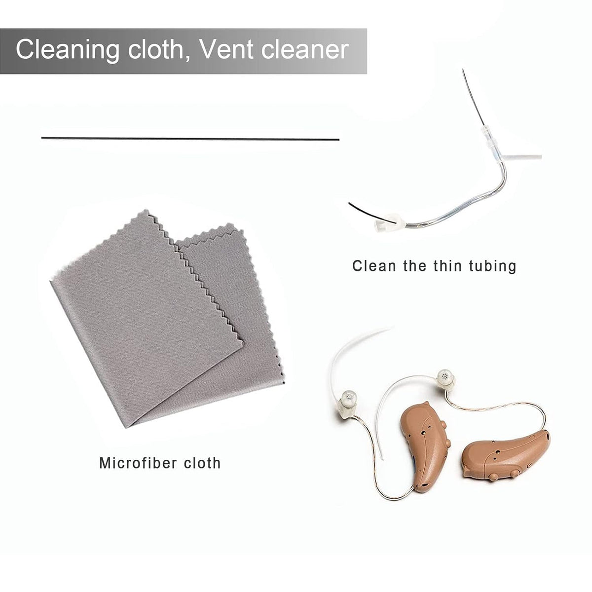 120 Count Hearing Aid Wipes Individually Packaged Cleaning Towelette with Cleaning Tools