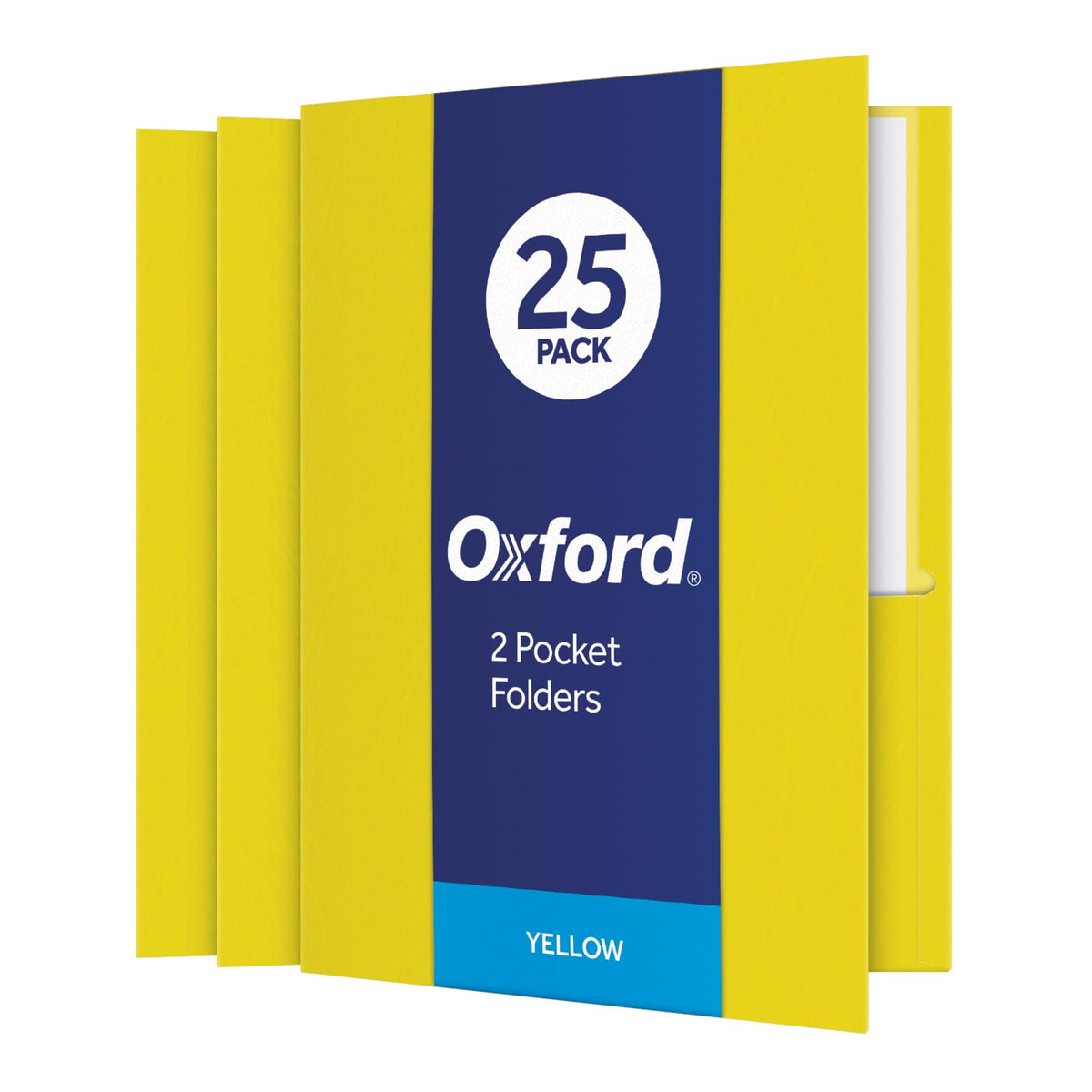 Oxford Twin-Pocket Folders, Textured Paper, Letter Size, Dark Blue, Holds 100 Sheets