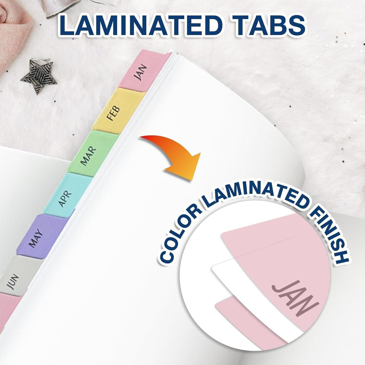 H4D Monthly Binder Dividers for 3-Ring Binder, Jan-Dec 12 Tab Pastel 2 Sets
