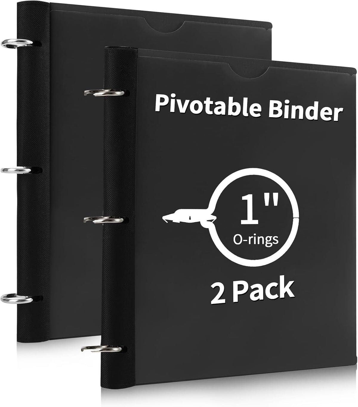 360° Pivotable 3 Ring Binder, Upgraded Foldable Binders 1 inch 2 Pack