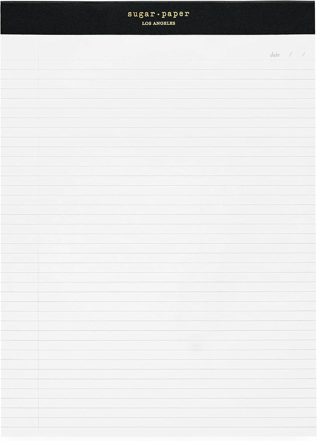 Sugar Paper Legal Pad, 50 Lined Pages, Office Supplies, 8.5" x 11.75", Black Legal Pad