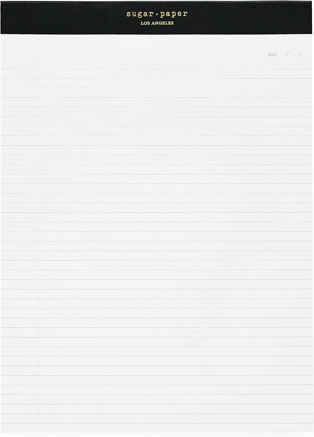 Sugar Paper Legal Pad, 50 Lined Pages, Office Supplies, 8.5" x 11.75", Black Legal Pad