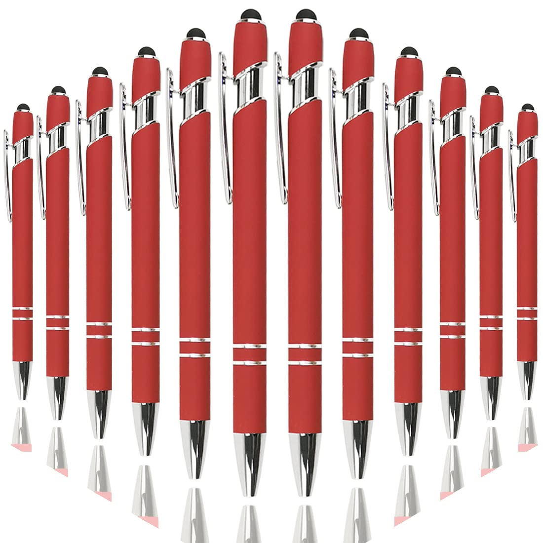 Oddmoal Ballpoint Pen with Stylus Tip, Soft Touch Click Metal Pen, 1.0mm Medium Point
