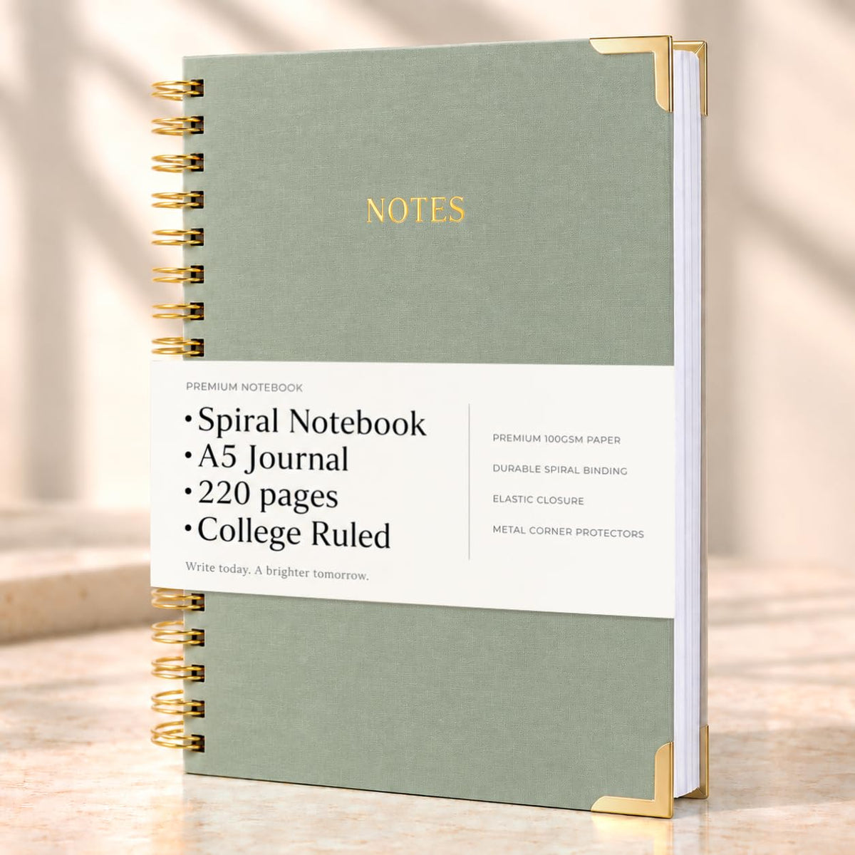 Aesthetic Thick Spiral Notebook Journal For Women in B5 - Linen Hardcover