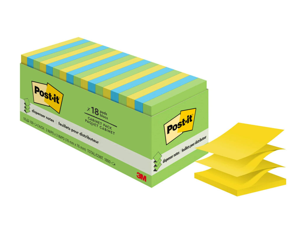 Post-it Pop-up Notes, 18 Sticky Note Pads, 3 x 3 in., School Supplies, Office Products