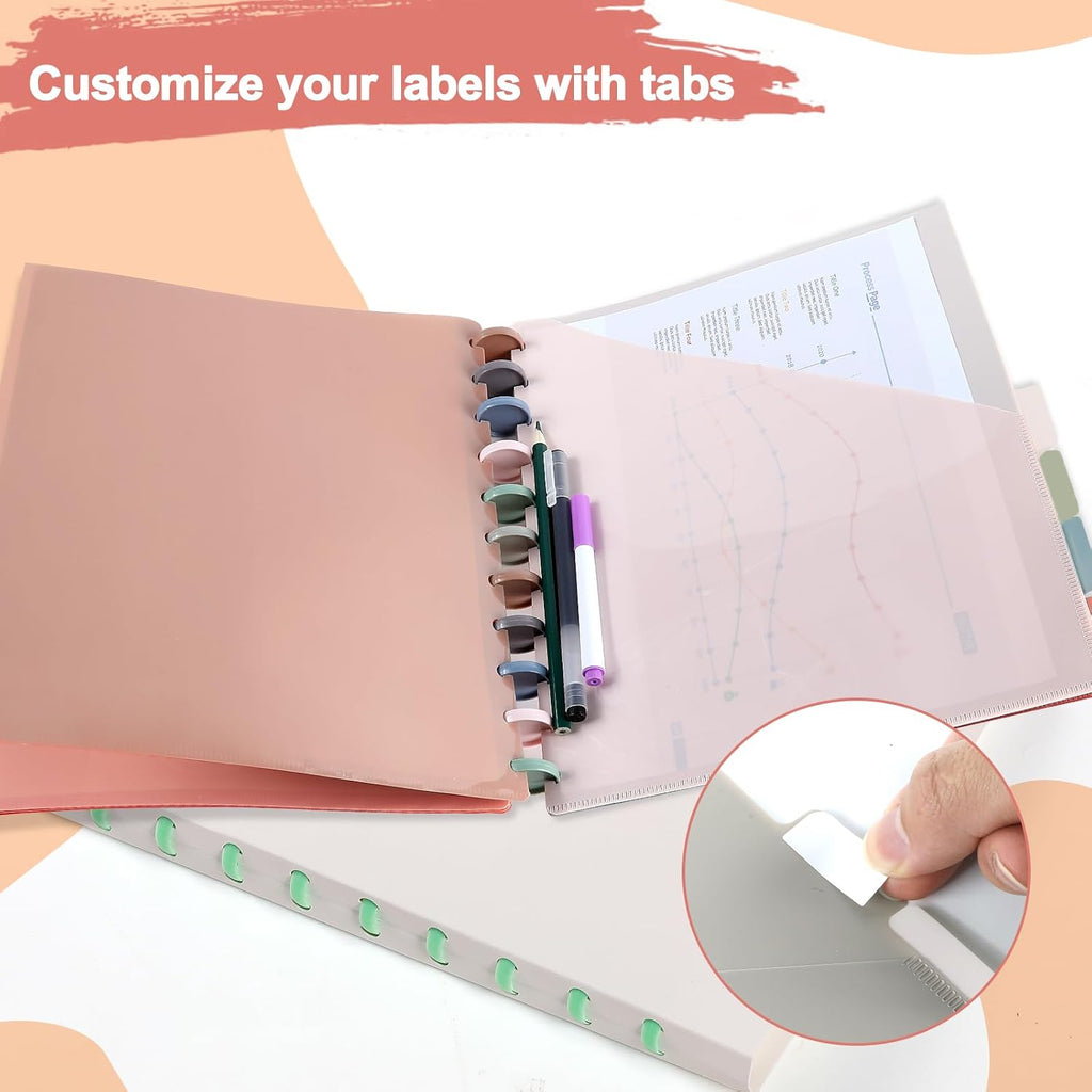 8 Pcs Discbound Pocket Dividers 8.5 x 11 Dividers with Tabs and Pockets Discbound Pocket