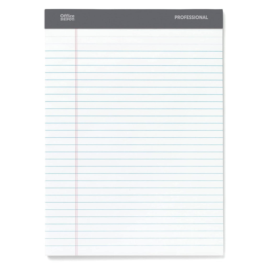 Office Depot Professional Legal Pad, 8 1/2in. x 11 3/4in., Legal Ruled, 50 Sheets Per Pad