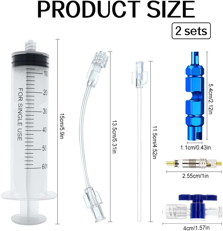 8Pcs Cycling Syringe Kit, Tubeless Tire Sealant Injector with Switch
