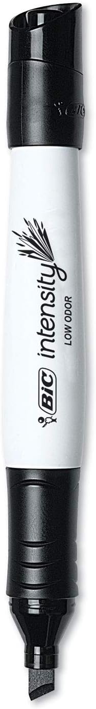 BIC Intensity Black Low Odor Dry Erase Markers, Chisel Tip, 12-Count