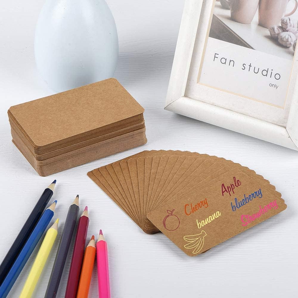 200 Pack Kraft Paper Cards 3 x 5 Inch Index Cards Blank Kraft Note Cards Ideal for Home