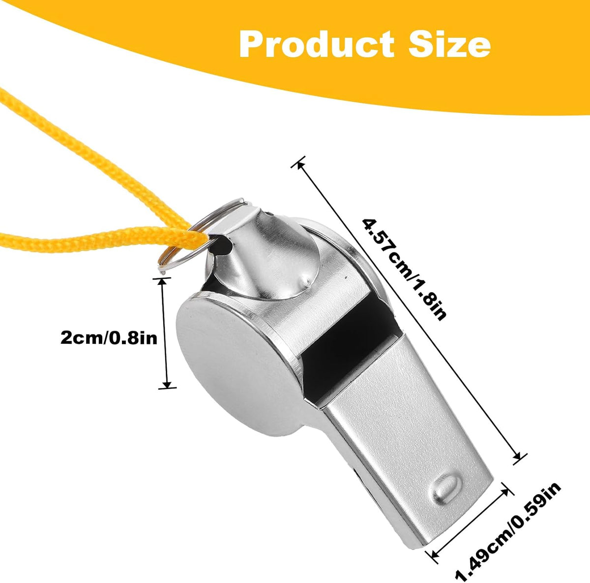 48PCS Stainless Steel Sports Whistles with Black Lanyard – Loud Crisp Sound Whistles Bulk