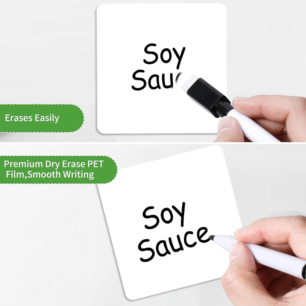 SVNOOC Multi-Use Dry Erase Sticky Notes, Reusable Labels Stickers for Wall Desk Fridge