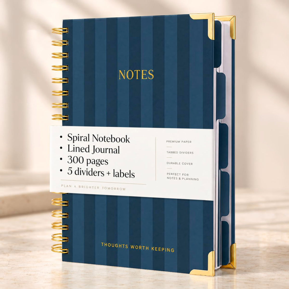 Aesthetic Thick Spiral Notebook With Tabs - Journal For Women Size B5