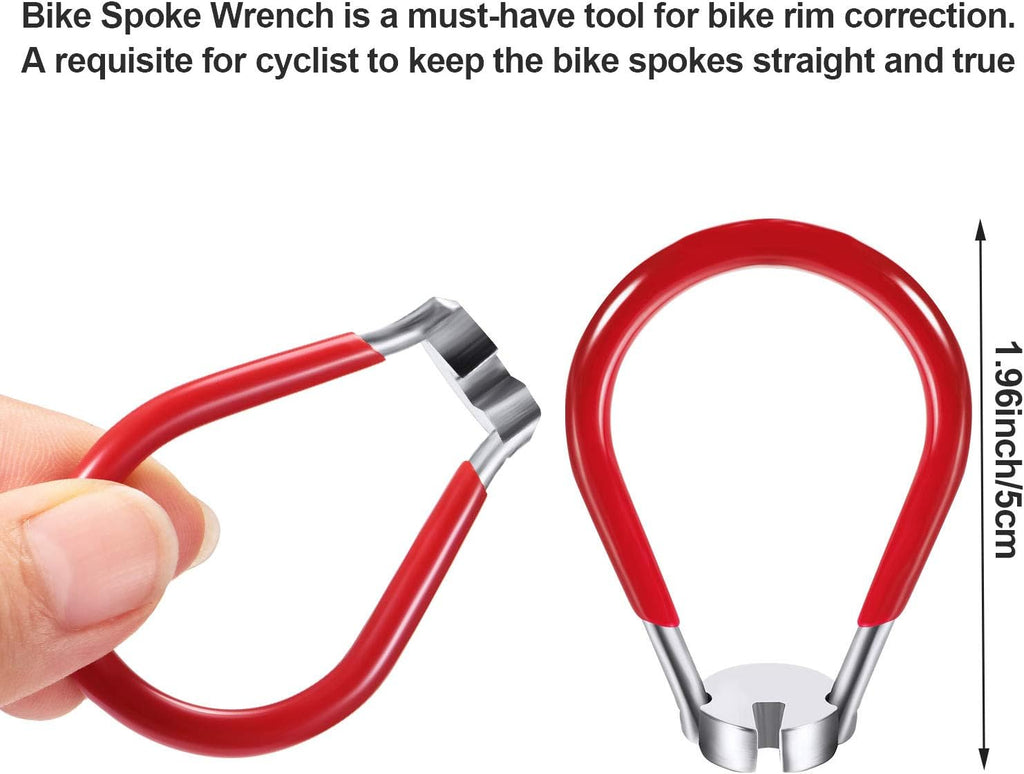 Mudder 6 Pcs Bicycle Spoke Wrench Set, 5 Bike Spoke Tool with 1 Tire Lever