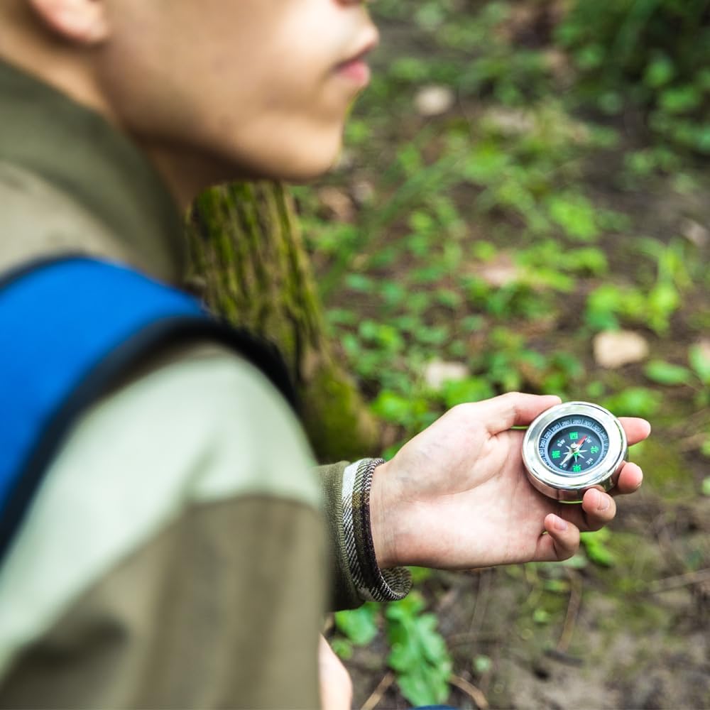 6pcs Orienteering Compass, Aluminum Alloy, Waterproof, Map Compass, Outdoor, Hiking