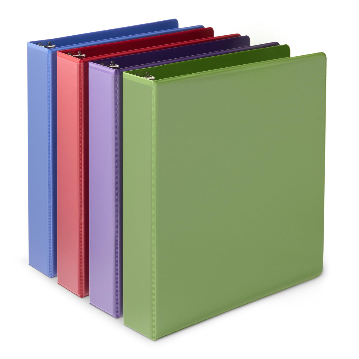 Amazon Basics 3 Ring 1.5 inch Binders with Round Metal Rings, Holds 275 Sheets