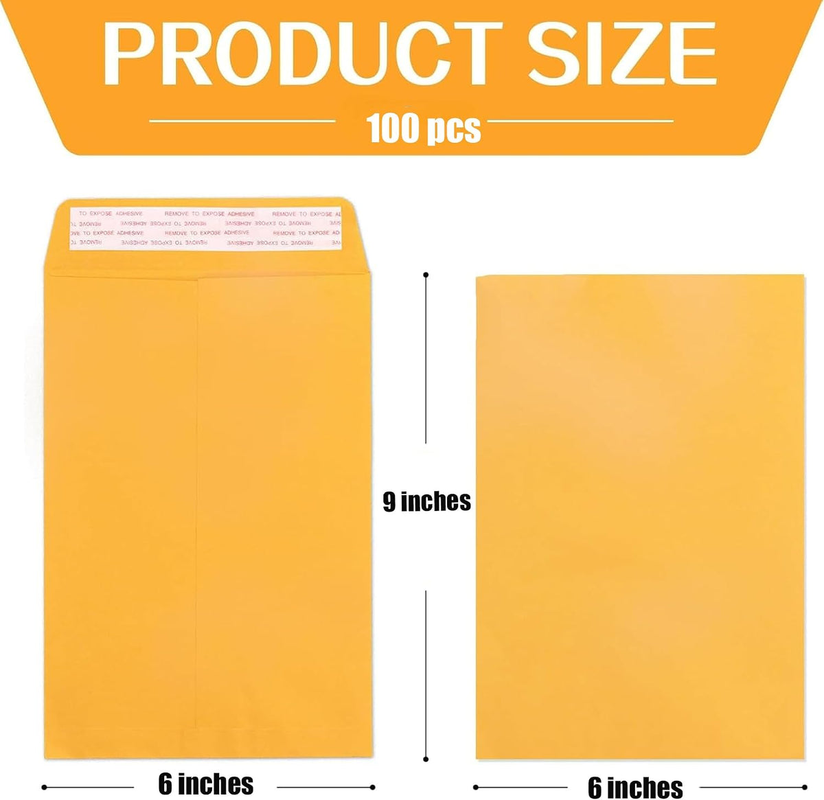 6x9 Manilla Envelopes, 100 Pack Brown Kraft, Ultra Strong Self Seal Security Catalog