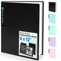 Sooez Binder with Plastic Sleeves 30-Pocket, Displays 60 Pages, 9x12Folders