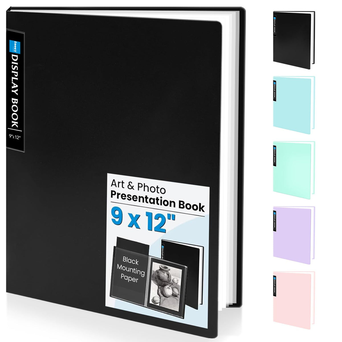 Sooez Binder with Plastic Sleeves 30-Pocket, Displays 60 Pages, 9x12Folders