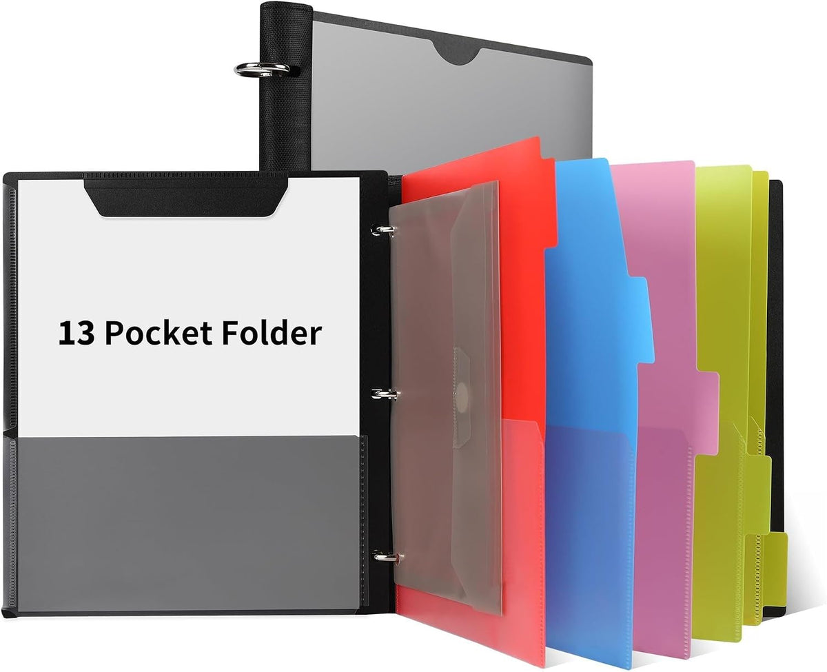 2 Pcs 360° Pivotable Project Organizer Folder, 3 Ring Binder