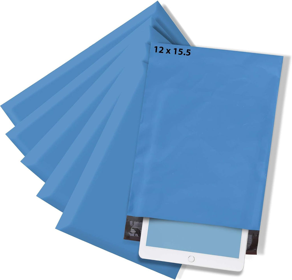 Large Poly Mailers 12x15.5, Solid Blue Shipping Bags - Tear And Puncture Free Poly Bags