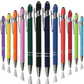 Oddmoal Ballpoint Pen with Stylus Tip, Soft Touch Click Metal Pen, 1.0mm Medium Point