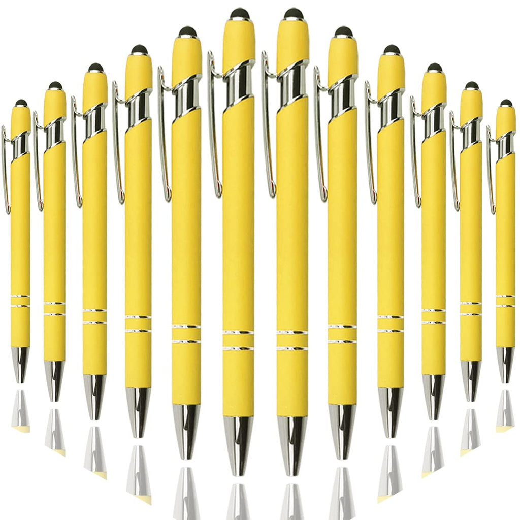 Oddmoal Ballpoint Pen with Stylus Tip, Soft Touch Click Metal Pen, 1.0mm Medium Point