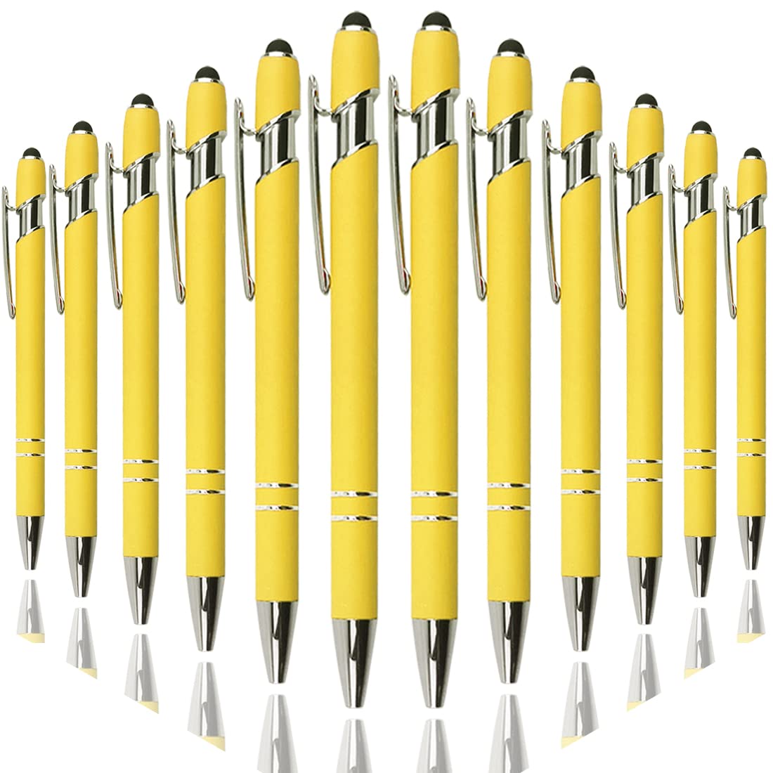 Oddmoal Ballpoint Pen with Stylus Tip, Soft Touch Click Metal Pen, 1.0mm Medium Point