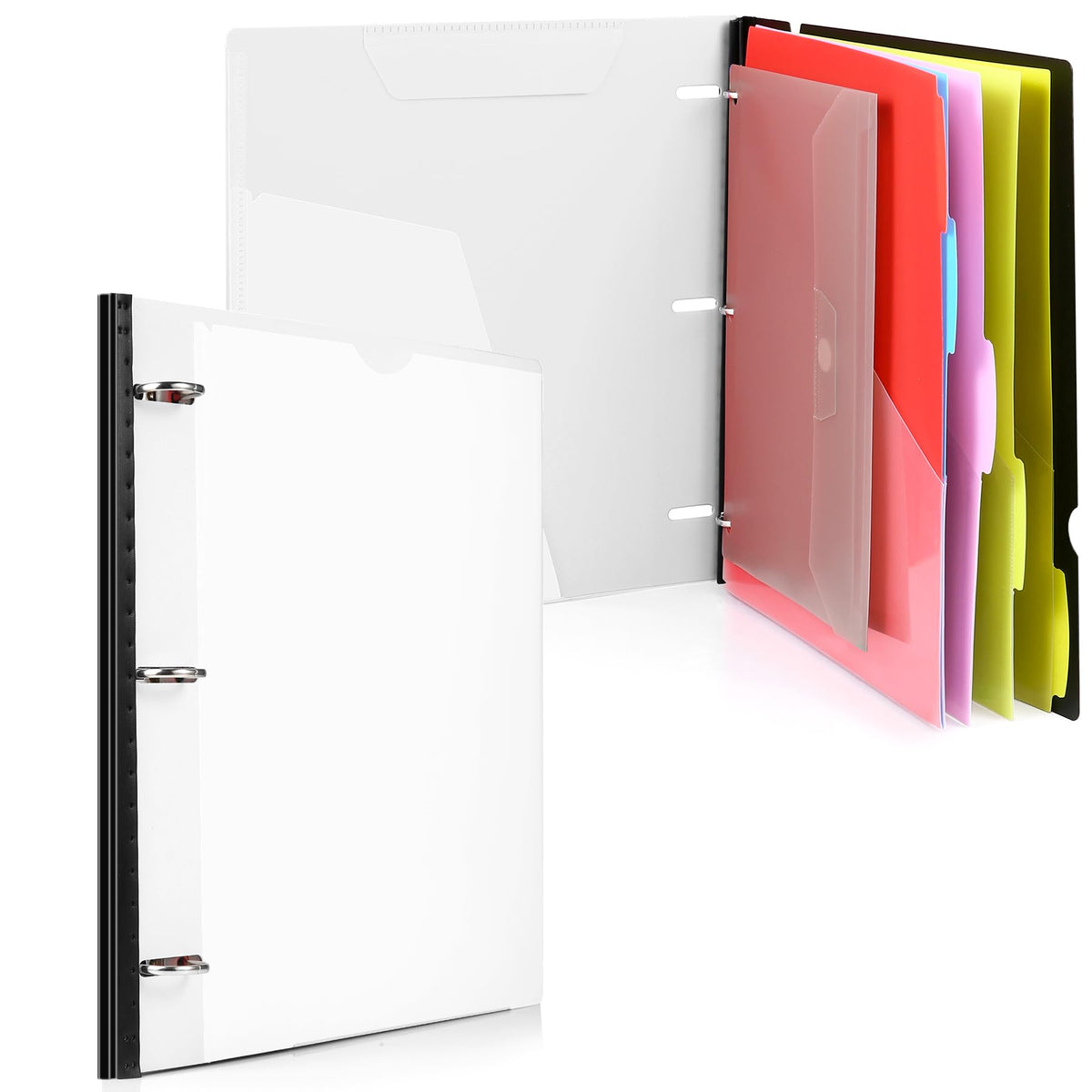 WOT I Telescoping Project Organizer, 1 Inch 3 Ring Binder, Black