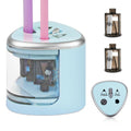AUAUY Electric Pencil Sharpener with Double Hole, Battery Operated, Pink