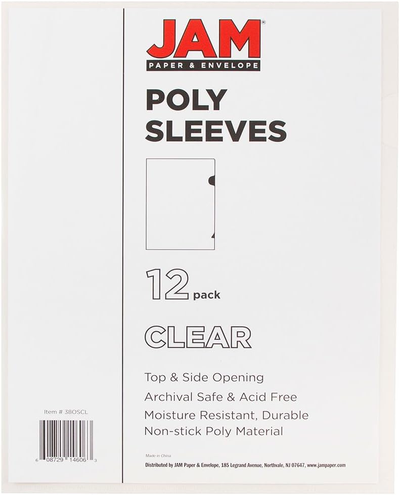 JAM PAPER Plastic Sleeves - Letter Sized - 9 x 11 1/2 - Clear Project Pockets - 12 Page