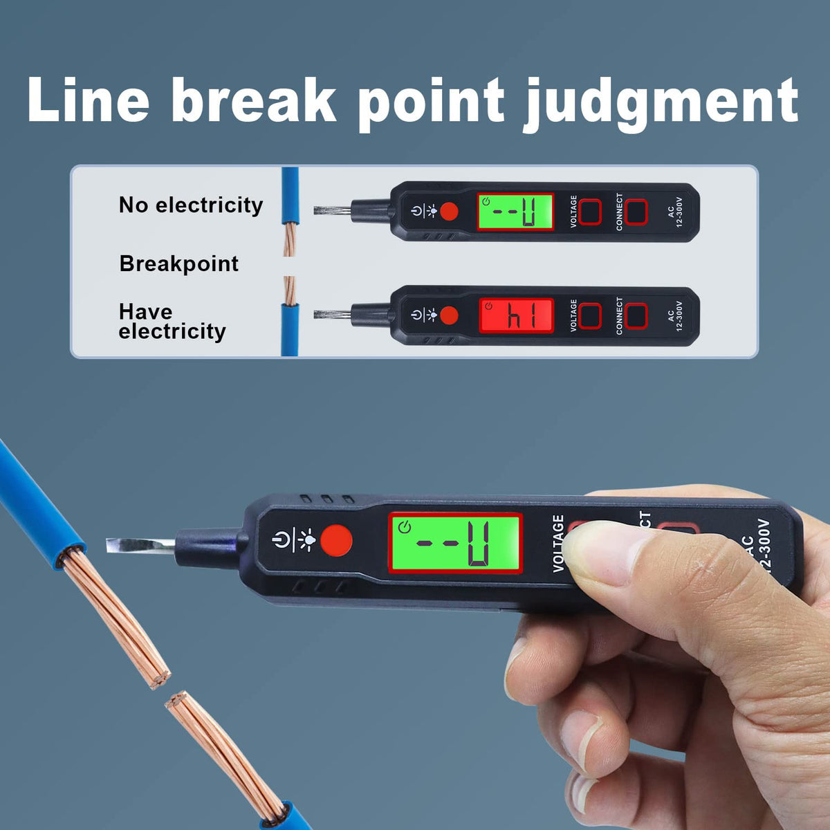 Xin Tester 12V-300V AC Voltage Tester/Non-Contact and Contact Voltage Pen Tester