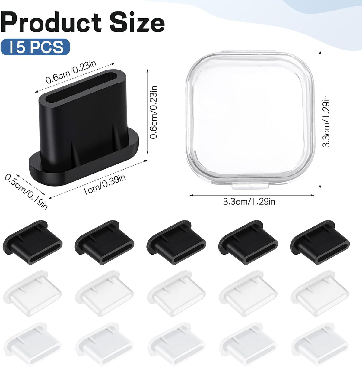 USB C Dust Plug, 15 Pcs Silicone Charger Protector USB C Plug Cover USB C Port Cover
