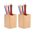 Wood Pen & Pencil Holder for Desk, 2 Pack – Brush Caddy (2 Pack Walnut Color)